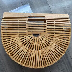 NWT: Miuco Womens Bamboo Handbag Handmade, Beach Purse,